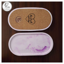 Charger l'image dans la galerie, Plateau de rangement décoratif ovale en jésmonite - Mauve