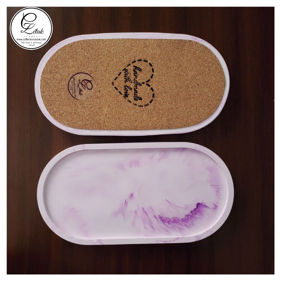 Plateau à Bijoux Exembe - Motif Chat - Céramique Plaqué Or Rose - 10,2cm - Rangement Bagues