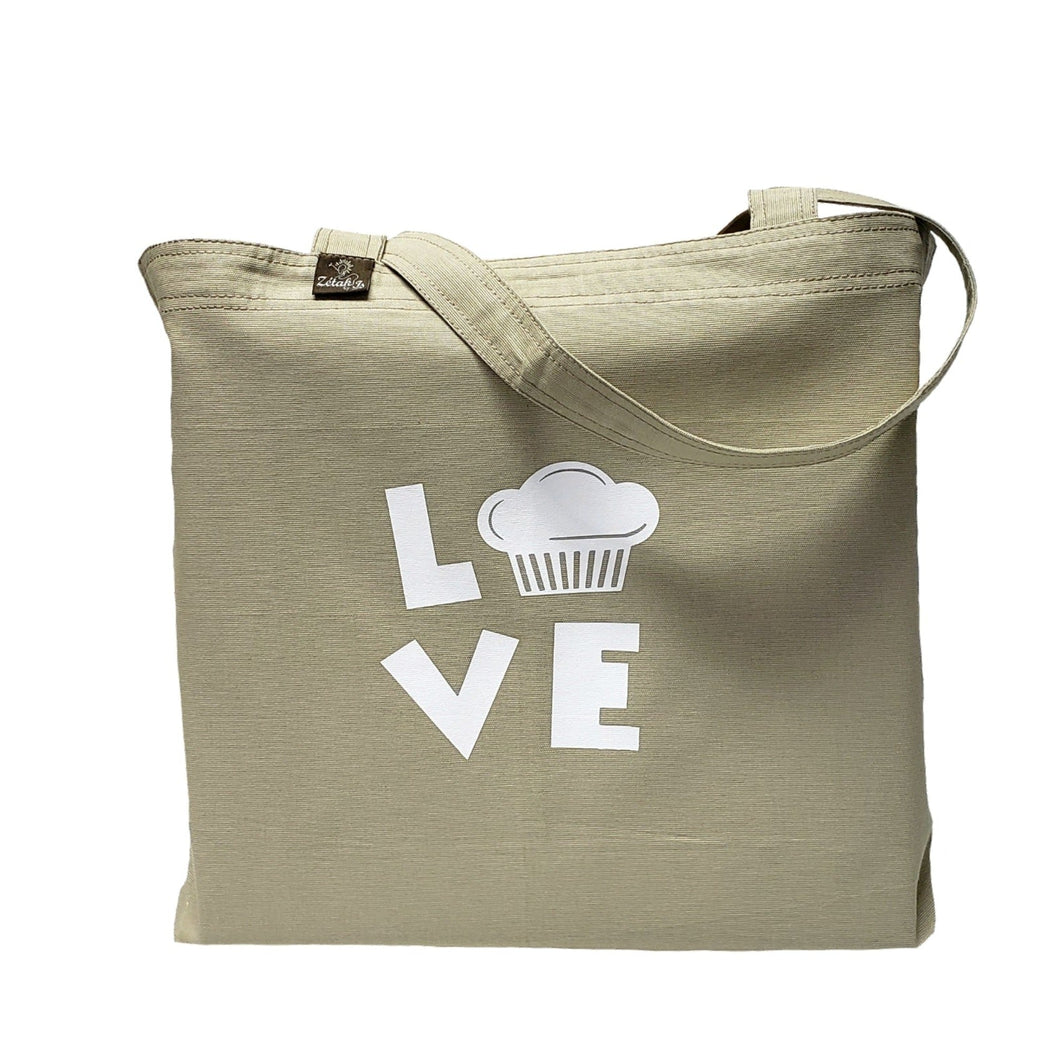 Sac fourre-tout en coton  - Love |  COLLECTION ZÉTAK